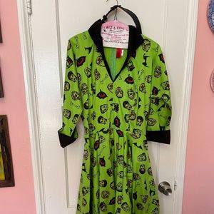 Pinup Girl Couture Deadly Dames Horror Housewife Dress (Monster Print)